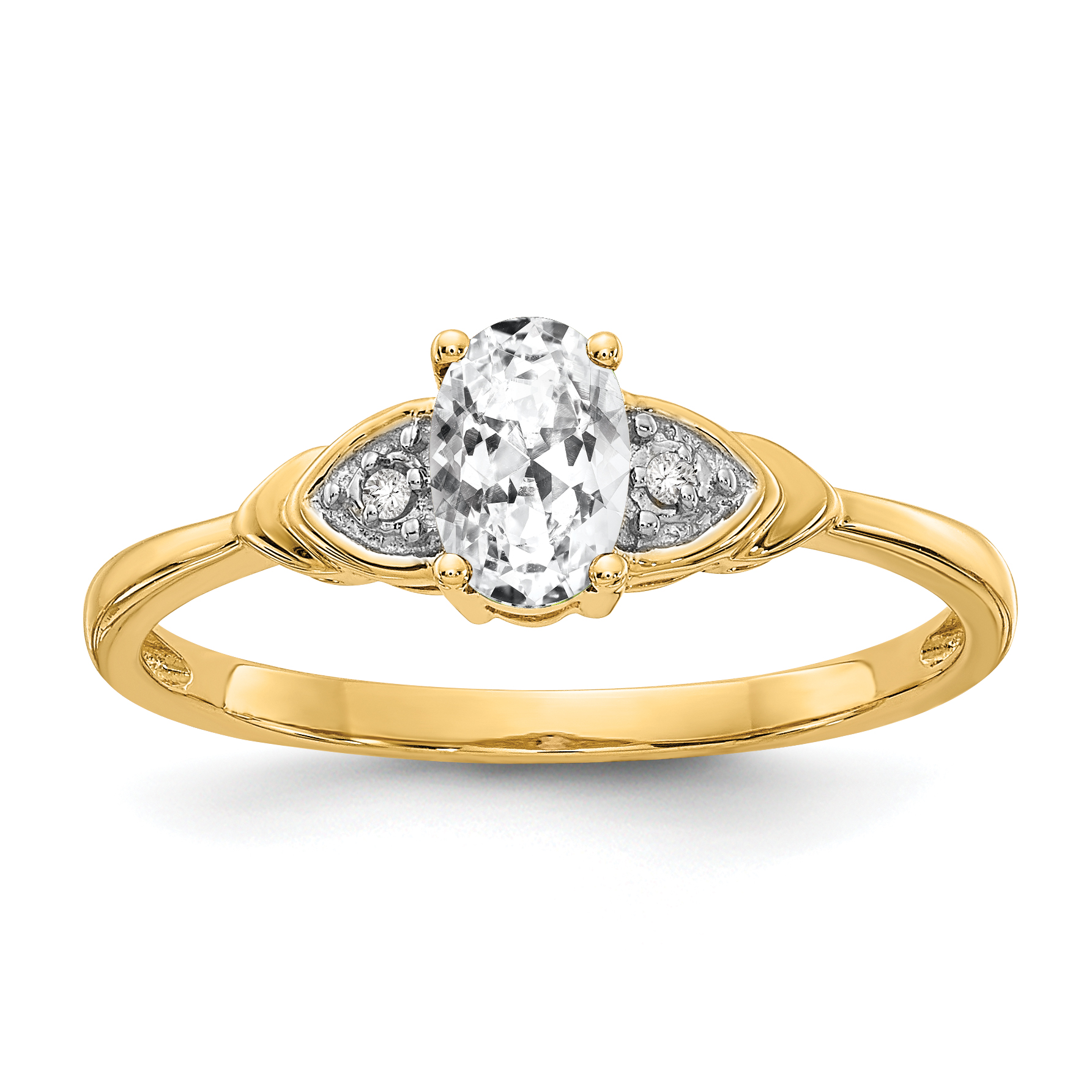 14k White Topaz and Diamond Ring (XBS267)