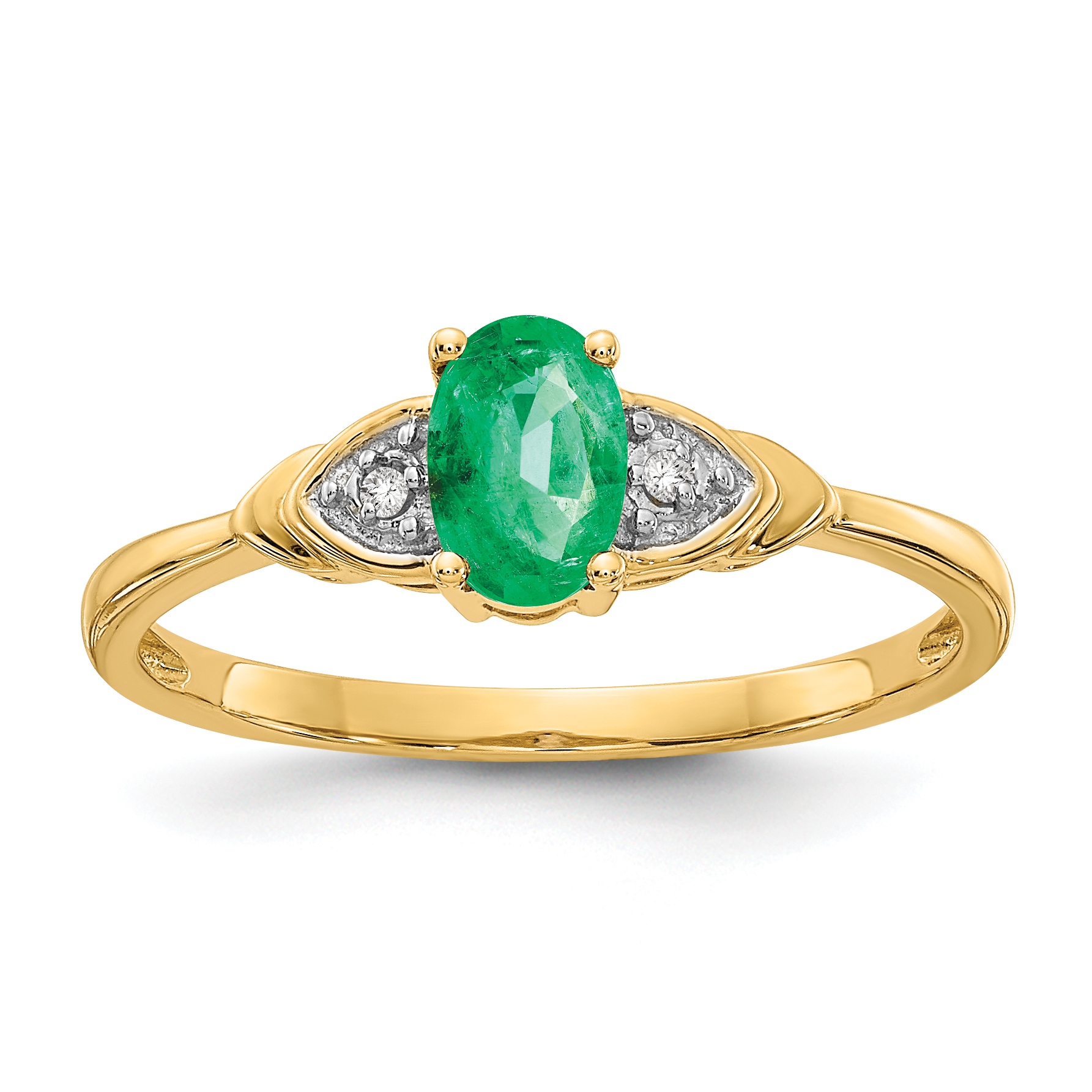 14k Emerald and Diamond Ring (XBS268)