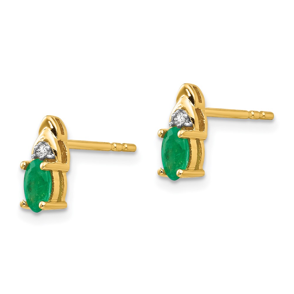 14k Emerald and Diamond Earrings (XBS273)