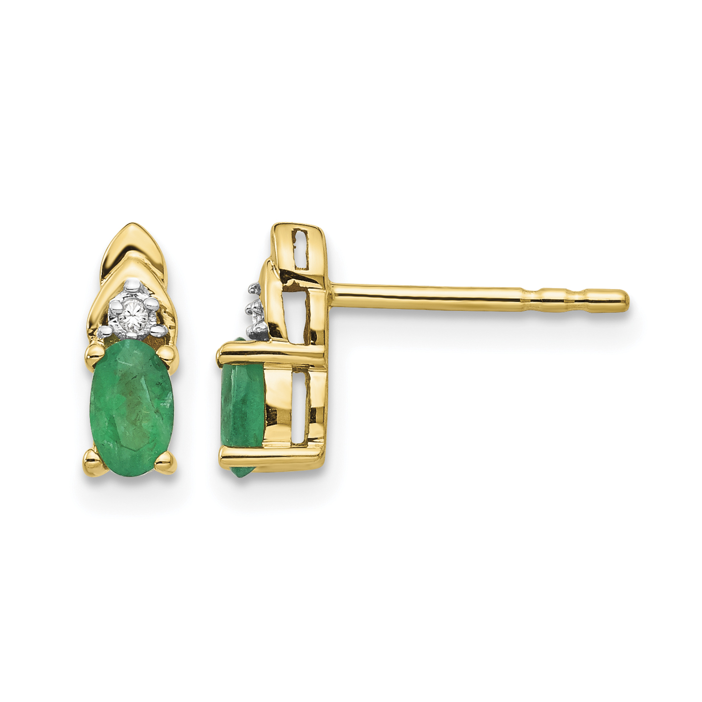 14k Emerald and Diamond Earrings (XBS273)