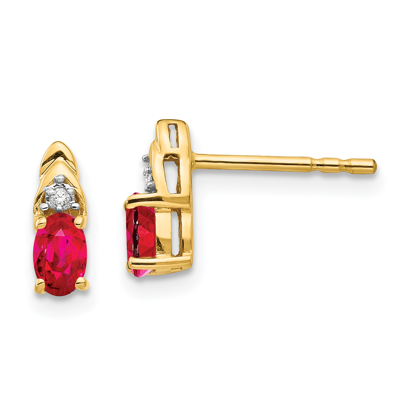 14k Ruby and Diamond Earrings (XBS275)