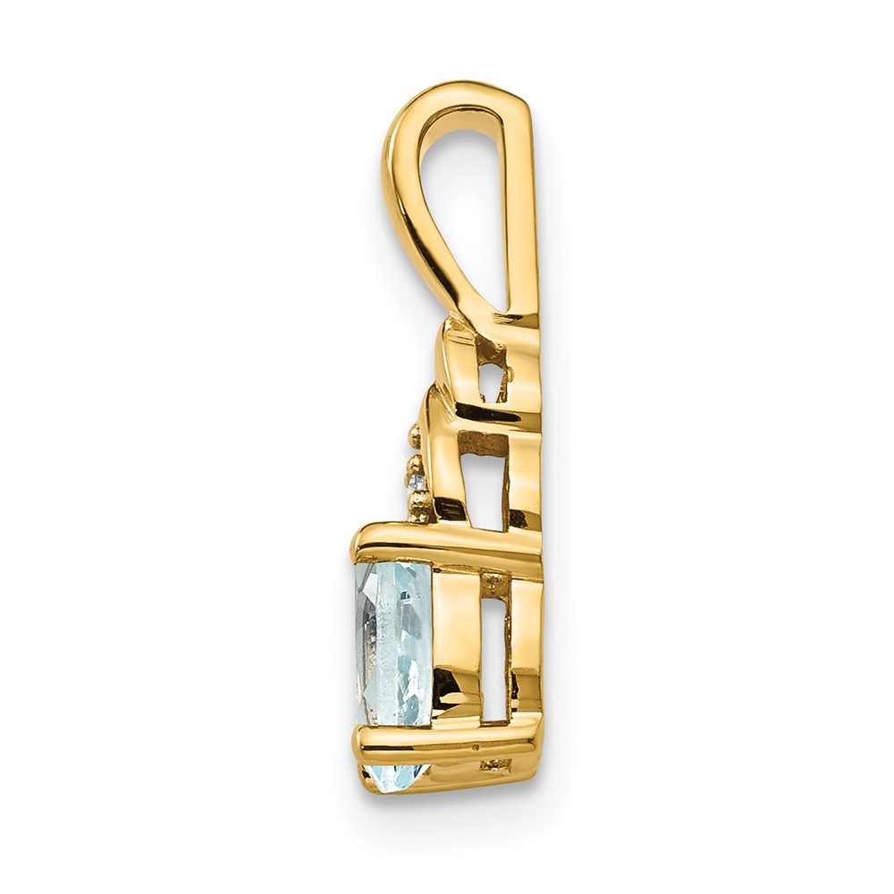 14k Aquamarine and Diamond Pendant (XBS276)