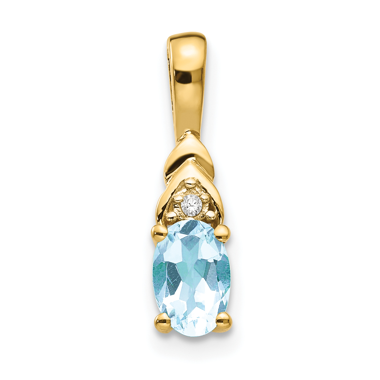 14k Aquamarine and Diamond Pendant (XBS276)