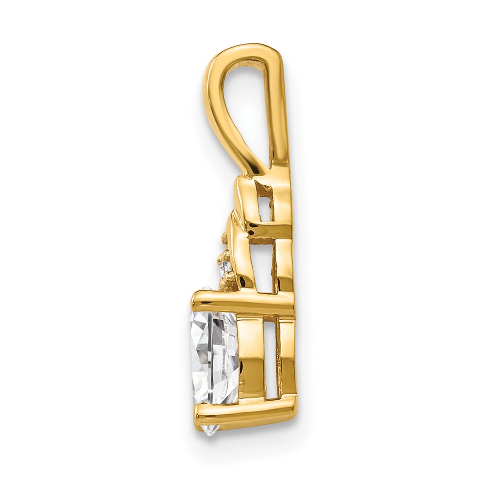 14k White Topaz and Diamond Pendant (XBS277)