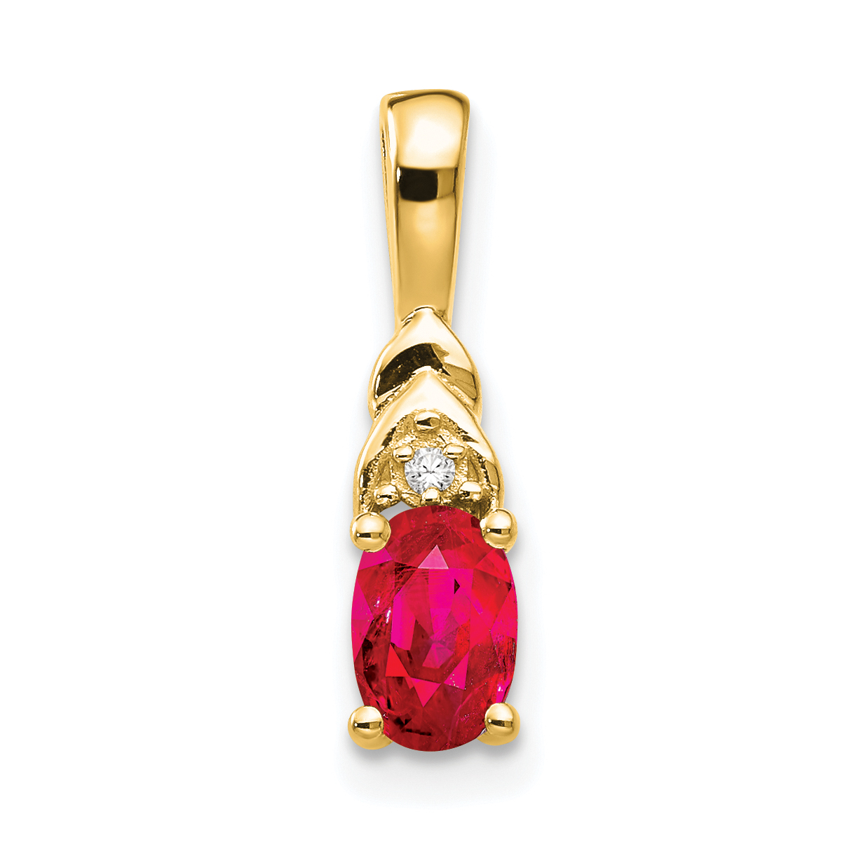 14k Ruby and Diamond Pendant (XBS280)