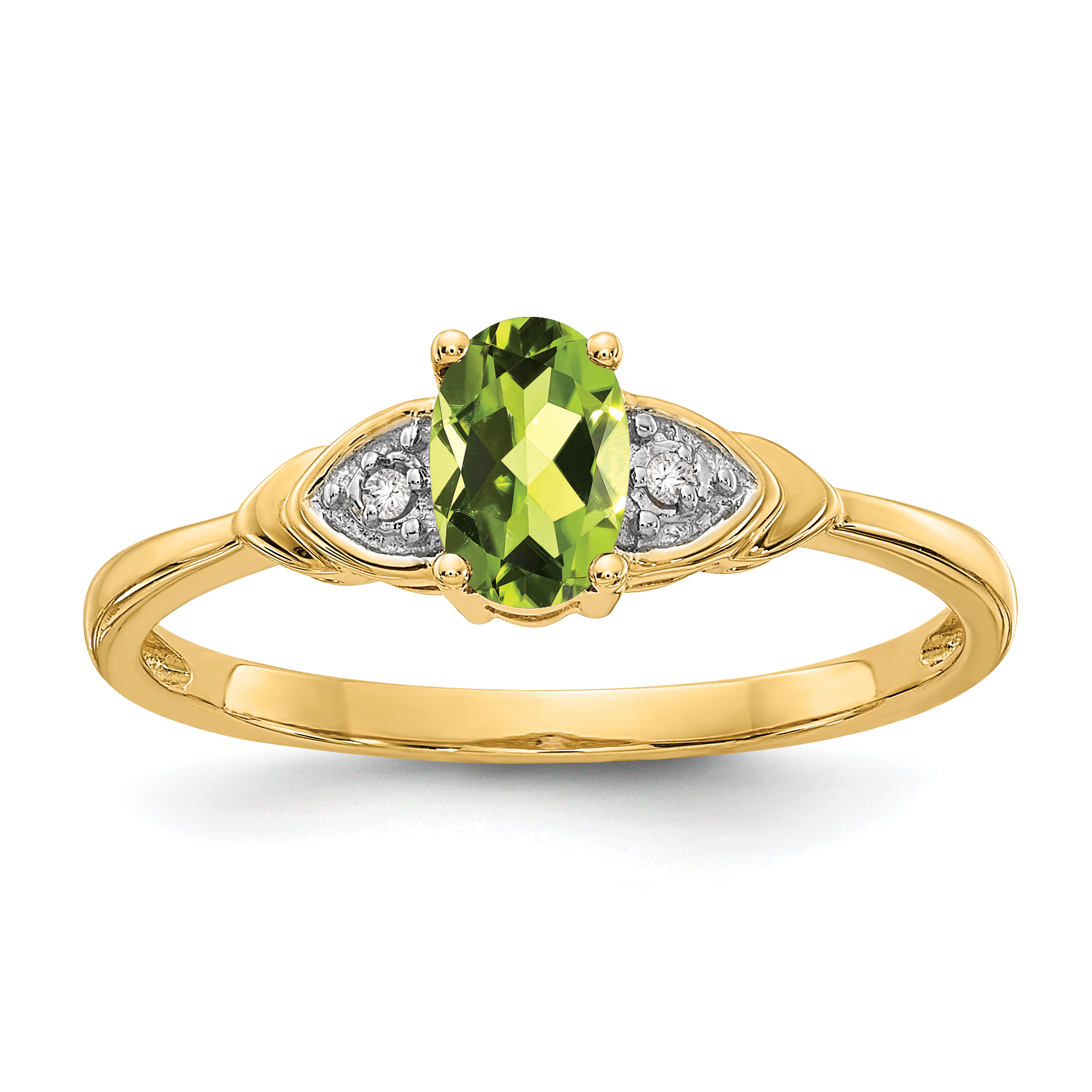 14k Peridot and Diamond Ring (XBS281)