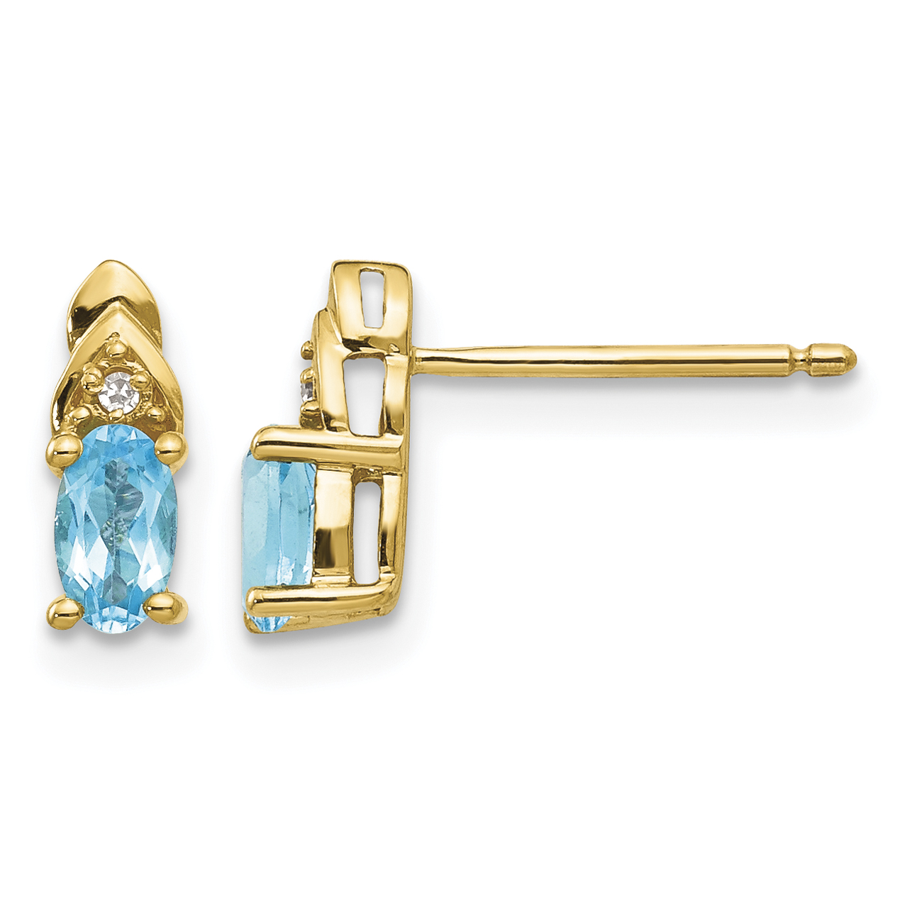 14k Blue Topaz and Diamond Earrings (XBS290)