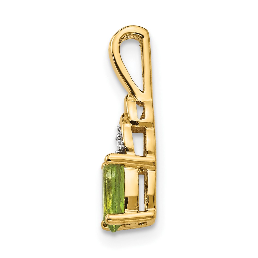 14k Peridot and Diamond Pendant (XBS291)