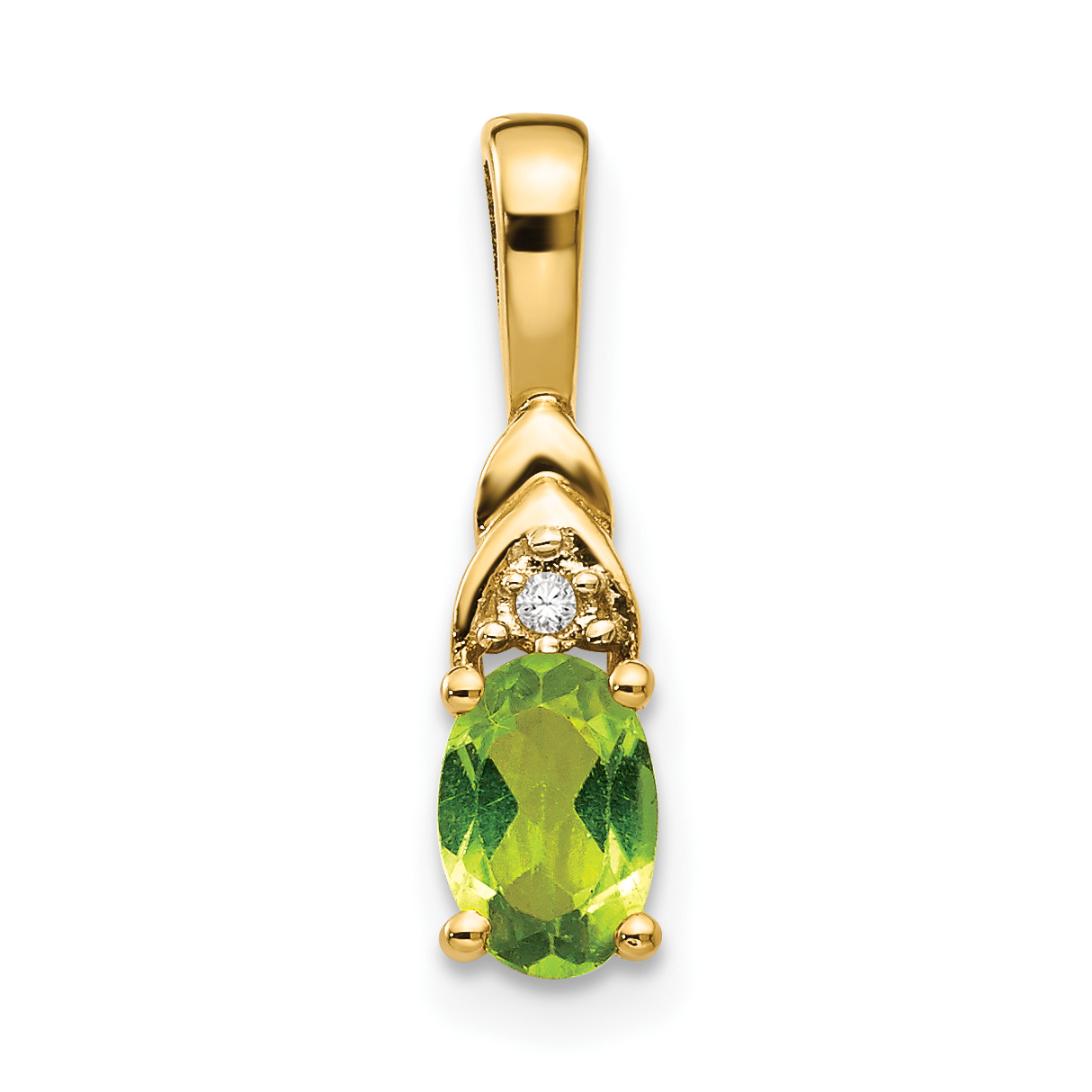 14k Peridot and Diamond Pendant (XBS291)