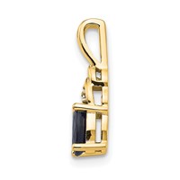 14K Yellow Gold 6x 4 Oval September Sapphire and Diamond Pendant view 2