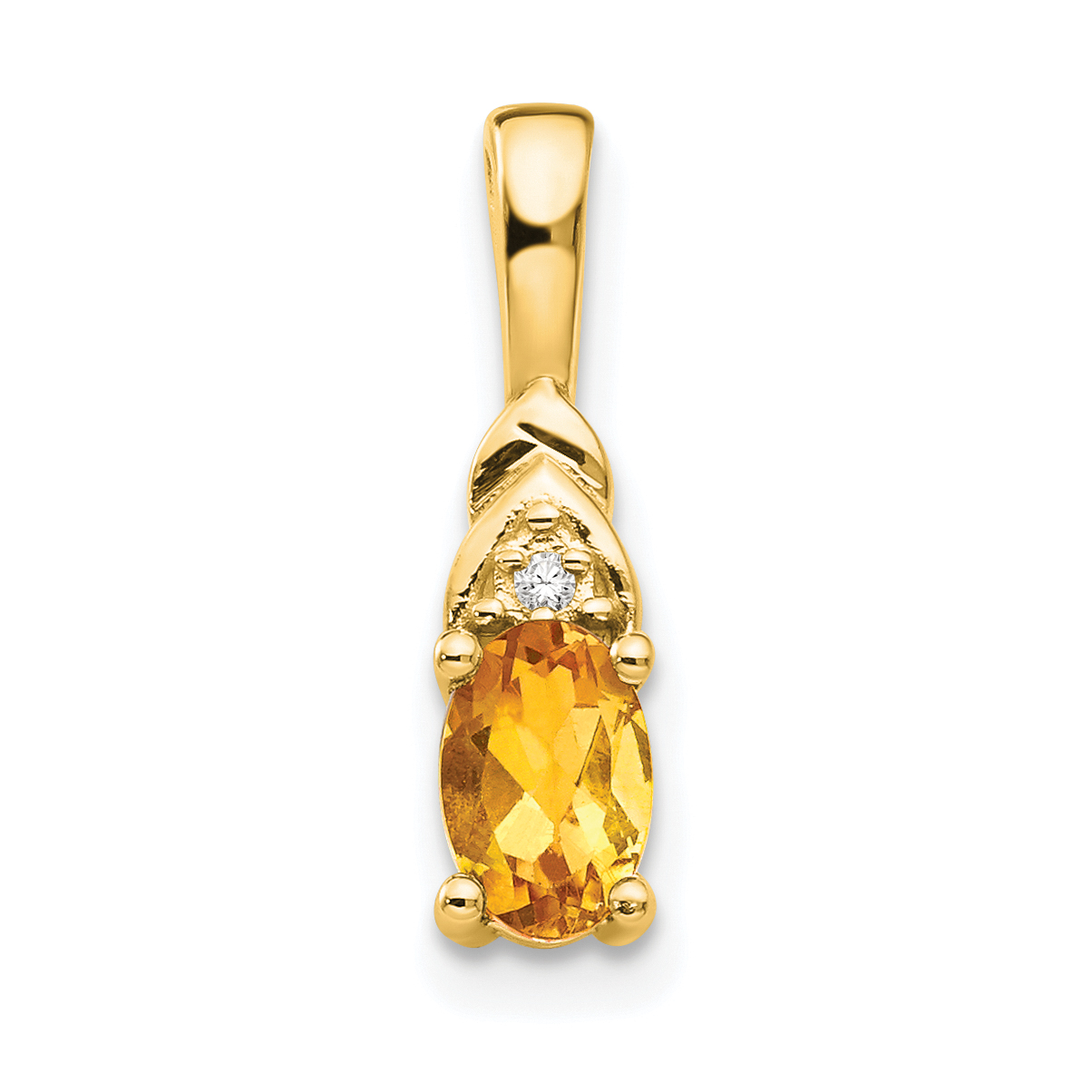 14k Citrine and Diamond Pendant (XBS294)