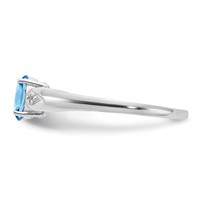 14K White Gold Aquamarine and Diamond Ring view 4