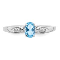 14K White Gold Aquamarine and Diamond Ring view 5