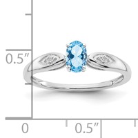 14K White Gold Aquamarine and Diamond Ring view 3