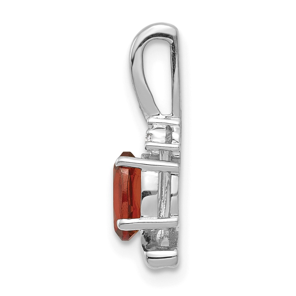 14k White Gold Garnet and Diamond Pendant (XBS372)
