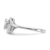 14K White Gold 6x 4 Oval April White Topaz and Diamond Ring view 4