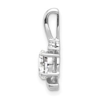 14K White Gold 6x 4 Oval April White Topaz and Diamond Pendant view 2