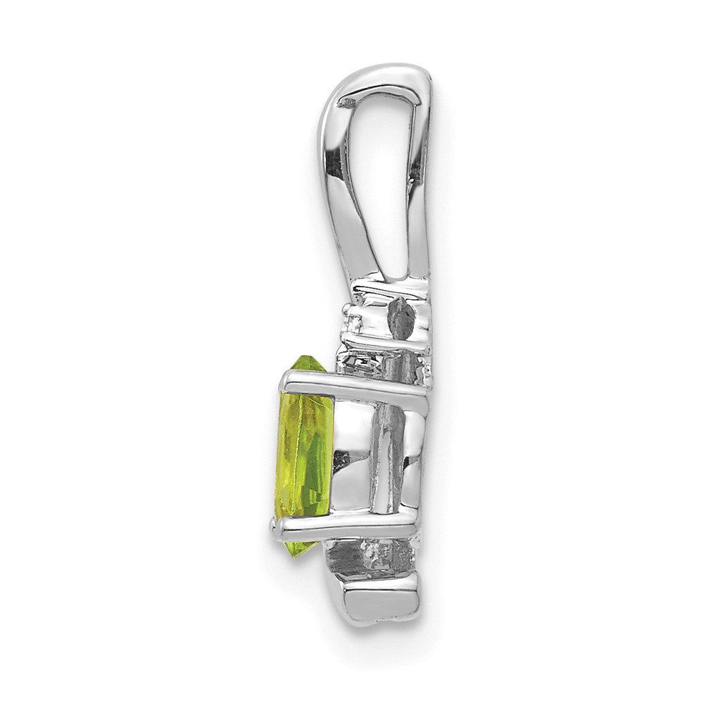 14k White Gold Peridot and Diamond Pendant (XBS399)