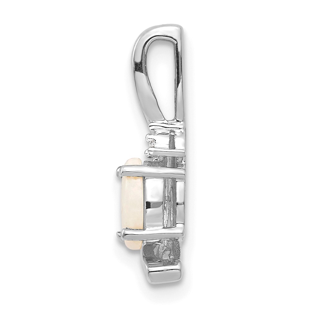 14k White Gold Opal and Diamond Pendant (XBS401)