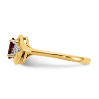 14K Yellow Gold 6x 4 Oval January Garnet and Diamond Ring view 4
