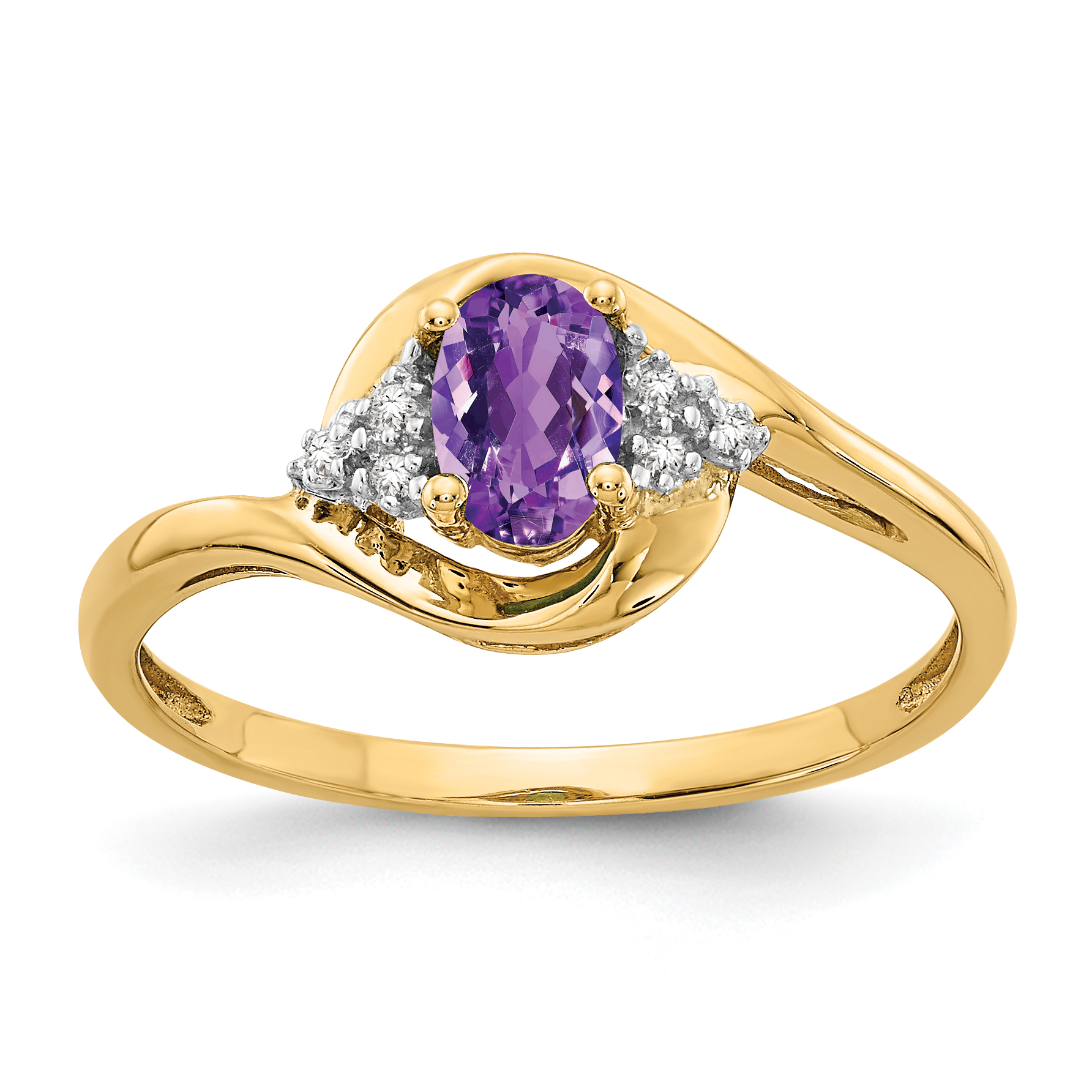 14k Amethyst and Diamond Ring (XBS405)