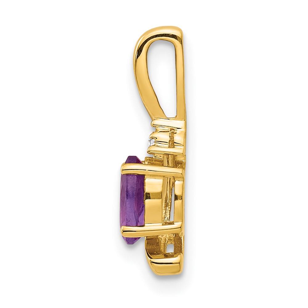 14k Amethyst and Diamond Pendant (XBS409)