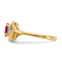 14K 6x4 Oval July Ruby and Diamond Ring view 4