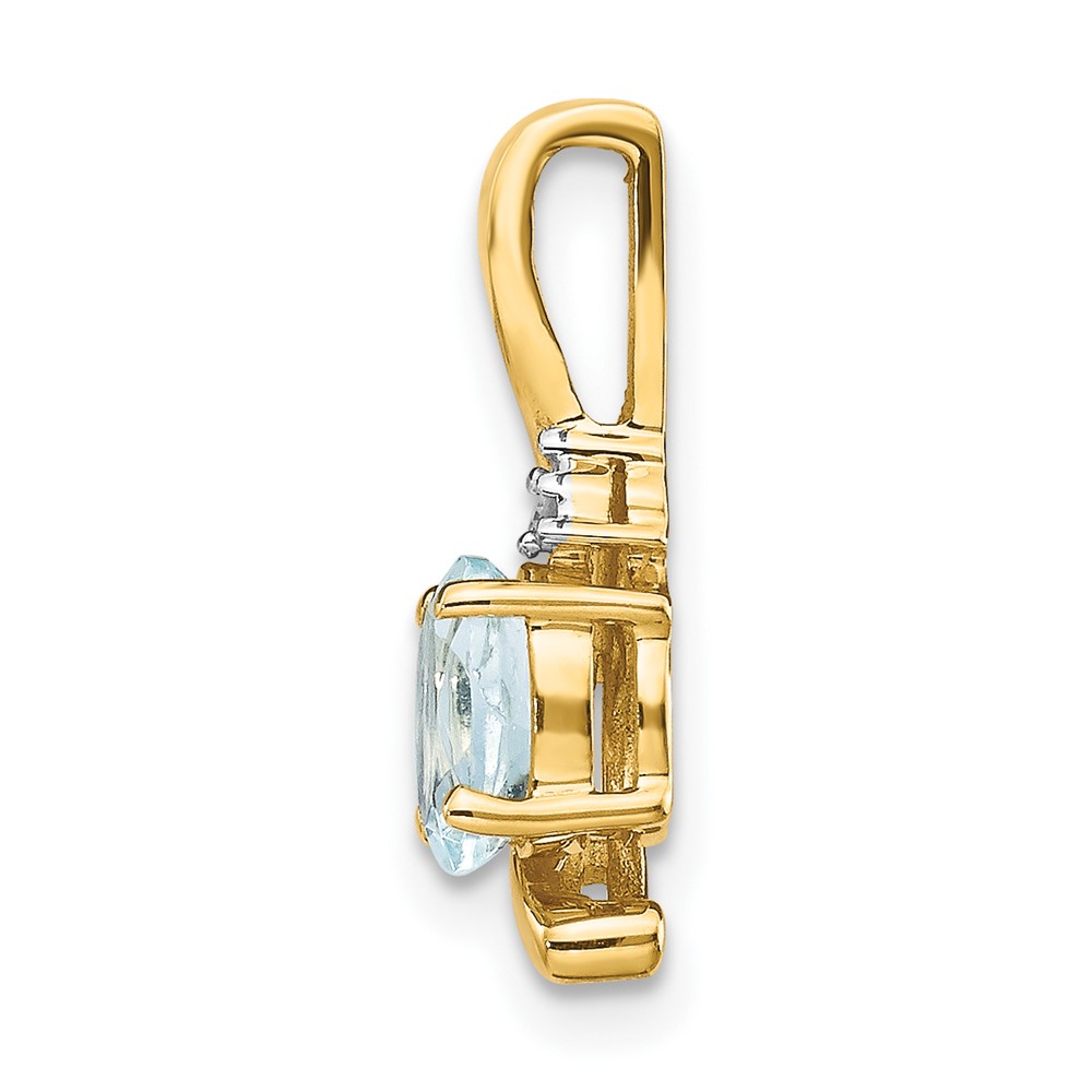 14k Aquamarine and Diamond Pendant (XBS420)