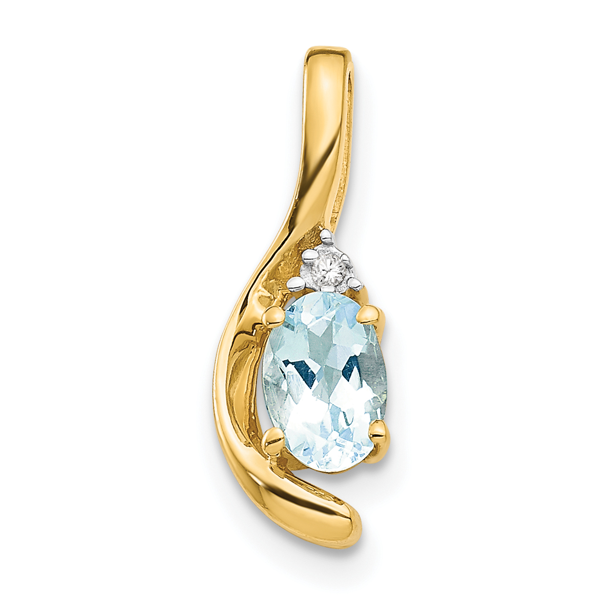 14k Aquamarine and Diamond Pendant (XBS420)