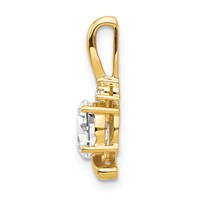 14K Yellow Gold 6x 4 Oval April White Topaz and Diamond Pendant view 2