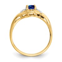 14K 6x4 Oval September Sapphire and Diamond Ring view 2