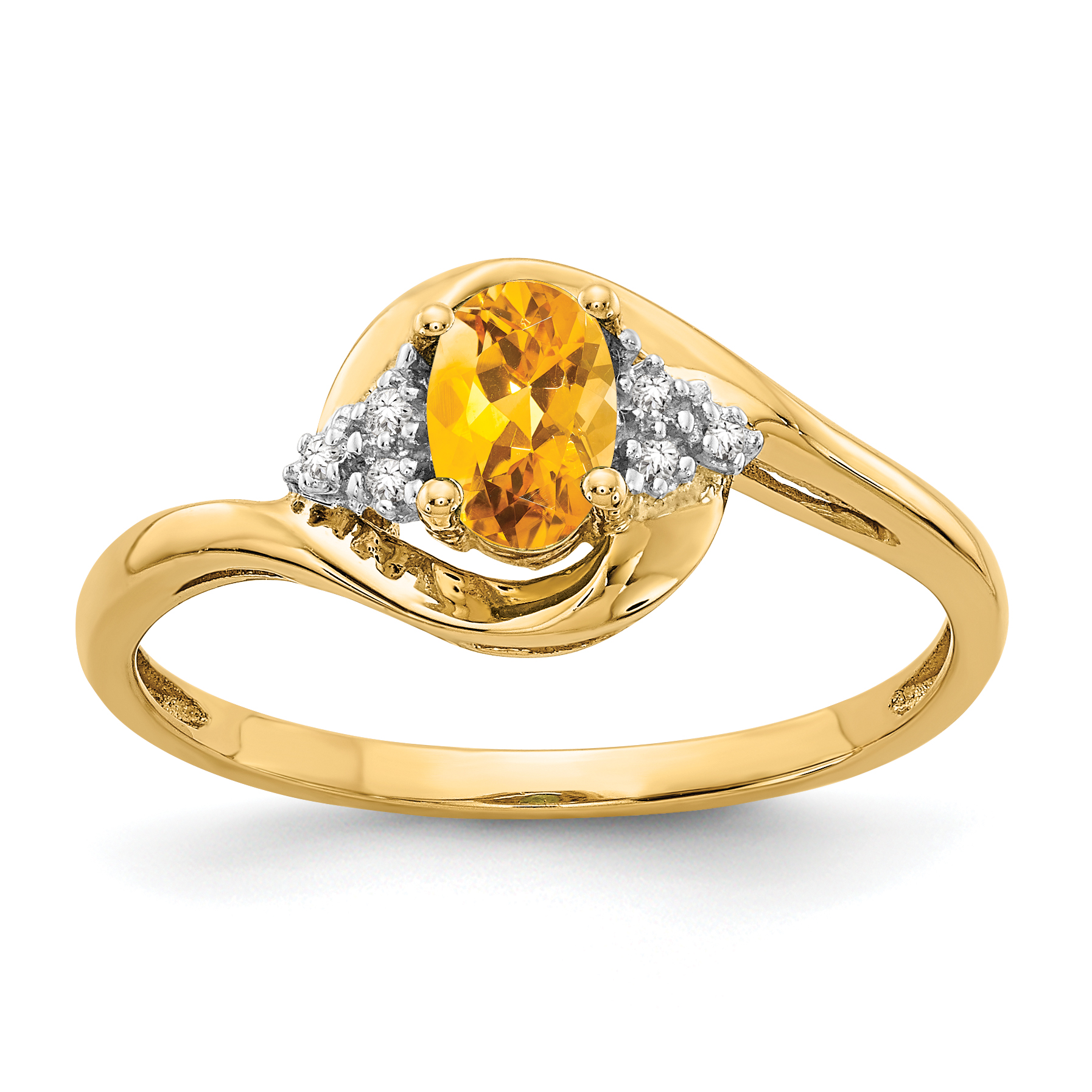 14k Citrine and Diamond Ring (XBS428)