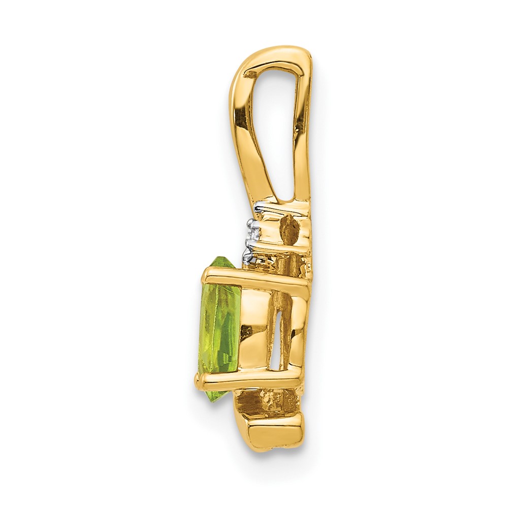 14k Peridot and Diamond Pendant (XBS435)