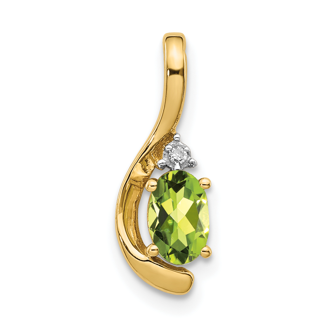 14k Peridot and Diamond Pendant (XBS435)