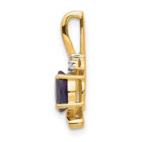 14K Yellow Gold 6x 4 Oval September Sapphire and Diamond Pendant view 2