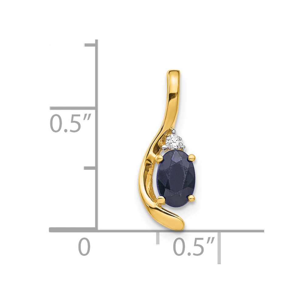 14k Sapphire and Diamond Pendant (XBS436)