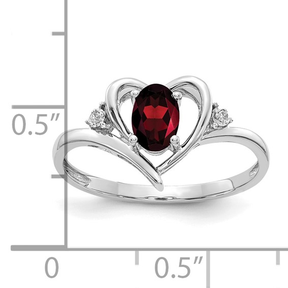 Gemstone and Diamond Heart Ring