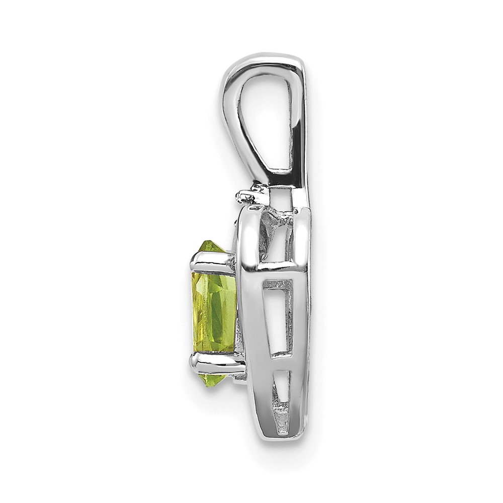14k White Gold Peridot and Diamond Heart Pendant (XBS471)