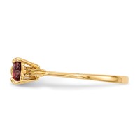 14K Polished January Garnet Bow Size 7 Ring view 3