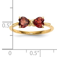 14K Polished January Garnet Bow Size 7 Ring view 5