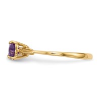 14K Yellow Gold Polished February Amethyst Bow Ring - Size 7 view 3