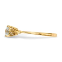 14K Yellow Gold Polished March Aquamarine Bow Ring view 3