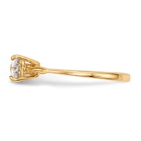 14K Yellow Gold Polished April White Topaz Bow Ring view 3