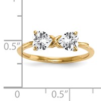 14K Yellow Gold Polished April White Topaz Bow Ring view 5