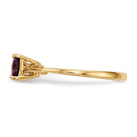 14K Yellow Gold Polished June Rhodolite Garnet Bow Ring view 3