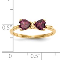 14K Yellow Gold Polished June Rhodolite Garnet Bow Ring view 5
