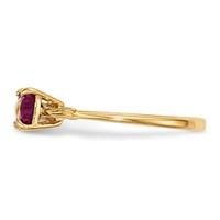 14K Yellow Gold Polished July Lab Created Ruby Bow Ring - Size 7 view 3