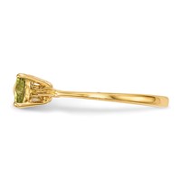 14K Yellow Gold Polished August Peridot Bow Ring view 3