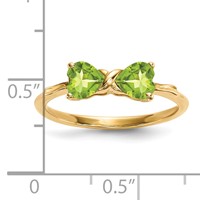 14K Yellow Gold Polished August Peridot Bow Ring view 5