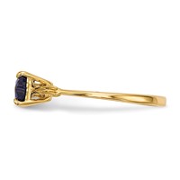 14K Yellow Gold Polished September Lab Created Sapphire Bow Ring - Size 7 view 3